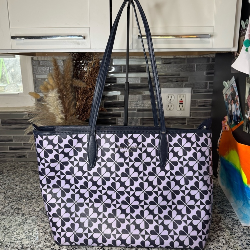 Kate Spade | Hollie Spade Clover Geo Large Tote Navy Shoulder Bag
